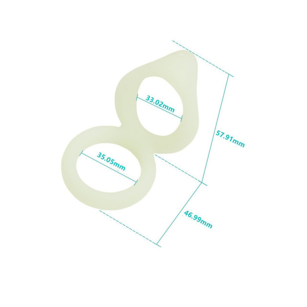Double cockring vert fluorescent en silicone 